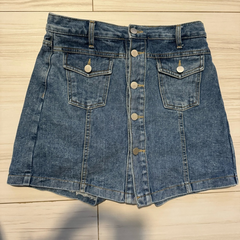 The Frankie Shop blades denim skort size M